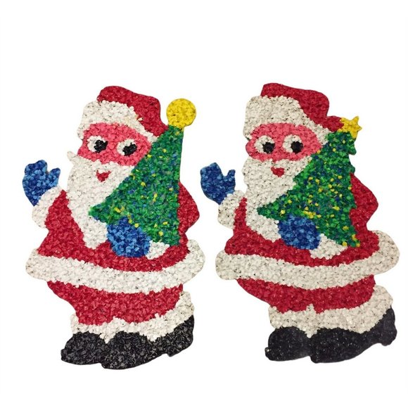 unbranded Other - 2 Vintage Melted Plastic Popcorn Santa Claus hang